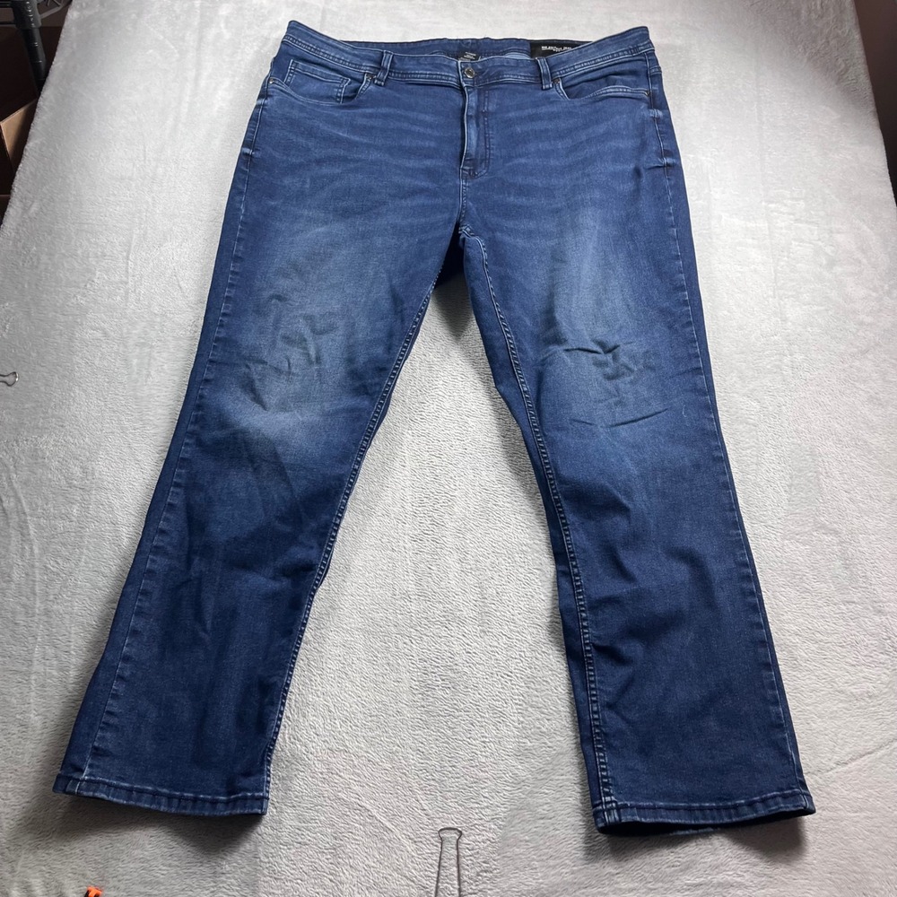 The Perfect Jean NYC Mens Athletic Fit Dark Wash Blue Stretch Jeans‎ 42x32